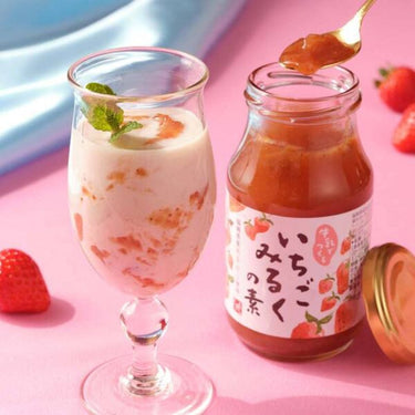 牛乳でつくる いちごみるくの素