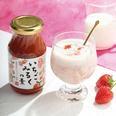 牛乳でつくる いちごみるくの素