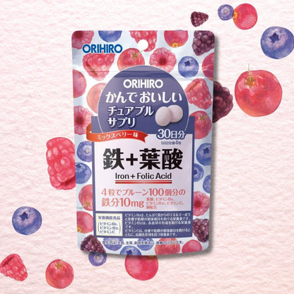 ORIHIRO かんでおいしいチュアブルサプリ 鉄+葉酸 120粒