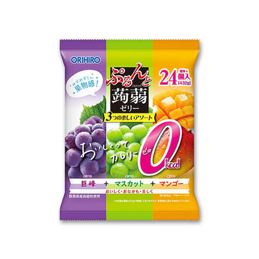 ORIHIRO Purunto Konjac Jelly Pouch 0 Calories Kyoho + Muscat + Mango 24 Pieces