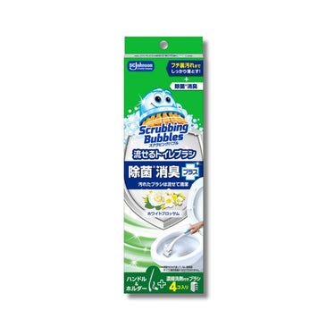 Scrubbing Bubbles Flushable Toilet Brush Disinfectant Deodorant Plus White Blossom
