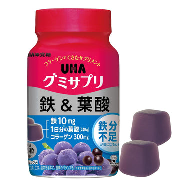 UHA Gummy Supplement Iron & Folic Acid Acai Mix Flavor